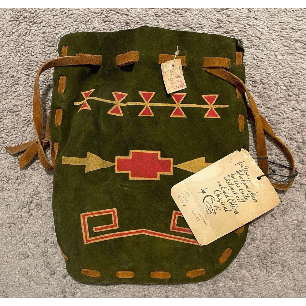 Vintage Enid Collins Of Texas Leather Wampum Native‎ Purse Bag NWT RARE READ